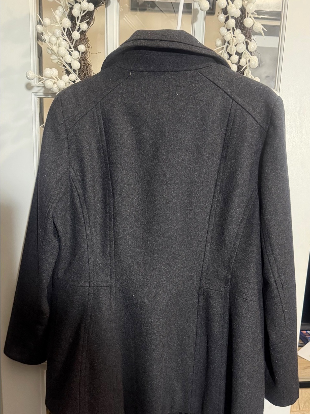 London Fog Black Women's Wool-Blend Pea Coat